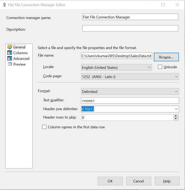 Move Data From SQL Server To Flat File Using SSIS